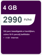 Netfone 100 perc beszélgetés, 4GB internet előfizetéssel