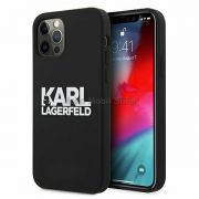 Apple Iphone 12/12 Pro 6.1 Karl Lagerfeld Stack logós hátlap, fekete