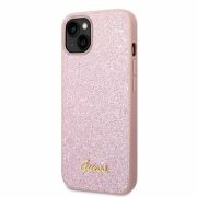 Apple Iphone 14 GUESS rózsaszín csillogós hátlap