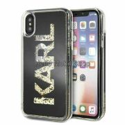 Apple Iphone X/XS Karl Lagerfeld Logo Glitter htlap, fekete